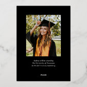 Modern Simple Calligraphy Two Foto Abschluss Folieneinladung (Rückseite)