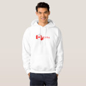 Modern Simple Canadian Canada Script Map Flag Hoodie (Vorne ganz)