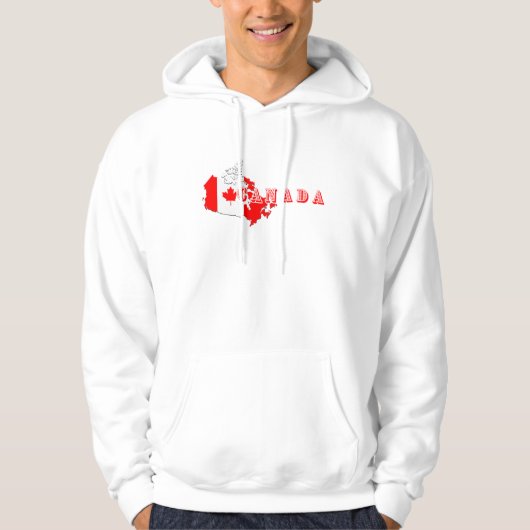 Modern Simple Canadian Canada Script Map Flag Hoodie (Vorderseite)