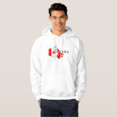 Modern Simple Canadian Canada Script Map Flag Hoodie (Vorne ganz)