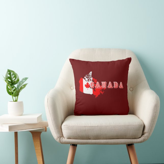 Modern Simple Canadian Canada Script Map Flag Kissen (Stuhl )