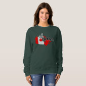 Modern Simple Canadian Canada Script Map Flag Sweatshirt (Vorne ganz)