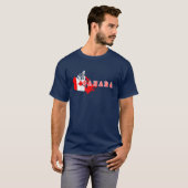 Modern Simple Canadian Canada Script Map Flag T-Shirt (Vorne ganz)