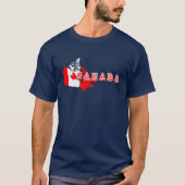 Modern Simple Canadian Canada Script Map Flag T-Shirt (Vorderseite)