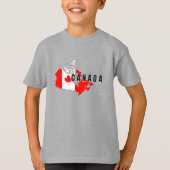 Modern Simple Canadian Canada Script Map Flag T-Shirt (Vorderseite)