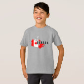 Modern Simple Canadian Canada Script Map Flag T-Shirt (Vorne ganz)