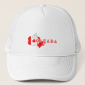 Modern Simple Canadian Canada Script Map Flag Truckerkappe (Vorderseite)