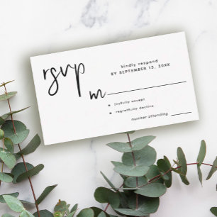 Modern simple casual script wedding rsvp mitteilungskarte