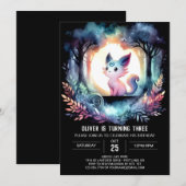 Modern Simple Cat Birthday Einladung (Vorne/Hinten)
