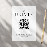 Modern Simple Chic Black and White Wedding Begleitkarte<br><div class="desc">Modern wedding invitation enclosure card featuring elegant chic design and minimalist style.</div>