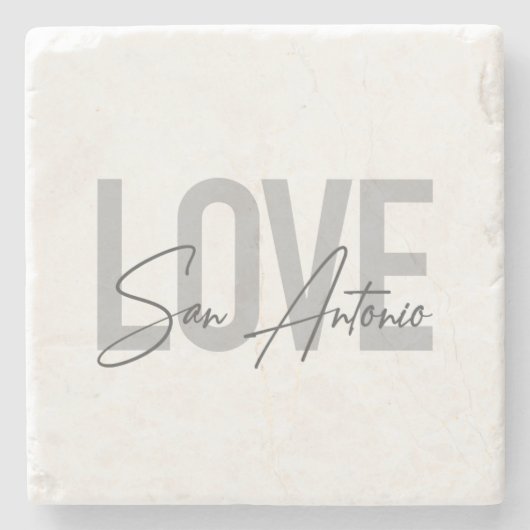 Modern, simple, chic, cool design Love San Antonio Steinuntersetzer (Vorderseite)