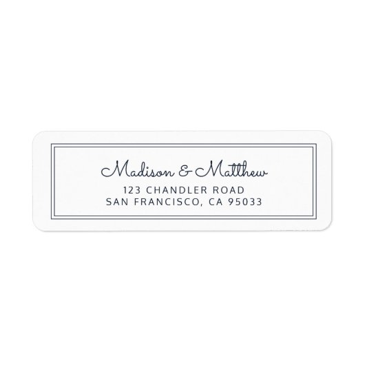 Modern Simple Chic Cursive Script-Rücksendeadresse (Vorne)