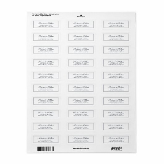 Modern Simple Chic Cursive Script-Rücksendeadresse (Vorne)