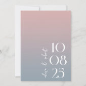 Modern Simple Chic Dusty Rose Blue Wedding Save The Date (Rückseite)