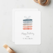 Modern Simple Chic Happy Geburtstag Gruß Mitteilungskarte (Vorderseite/Rückseite Beispiel)