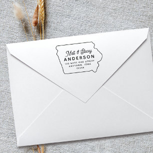 Modern Simple Chic IOWA Staat Rücksendeadresse Gummistempel