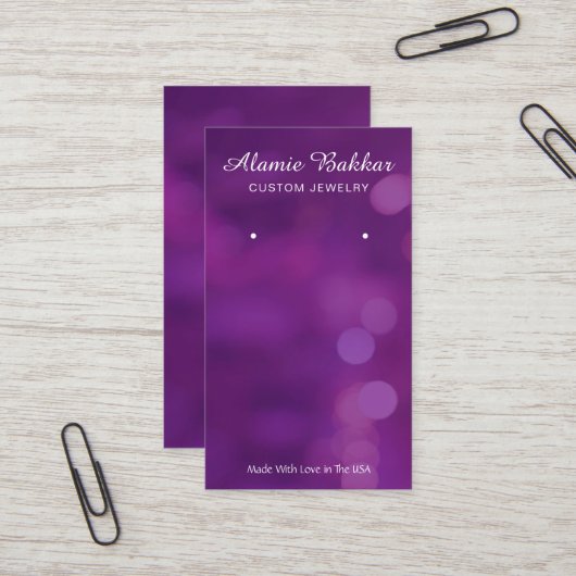 Modern Simple Chic Lila Schmuckverzierung  Visitenkarte (Vorderseite/Rückseite Beispiel)