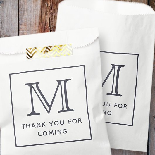 Modern Simple Chic Monogram Vielen Dank für Ihr Ko Geschenktütchen
