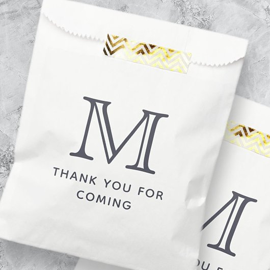 Modern Simple Chic Monogram Vielen Dank für Ihr Ko Geschenktütchen