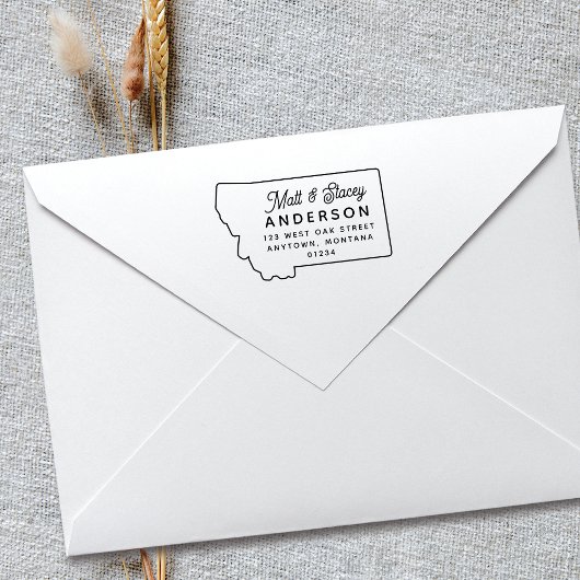 Modern Simple Chic MONTANA Staat Rücksendeadresse Gummistempel