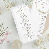 Modern Simple Chic Sage Green Gold Wedding Program