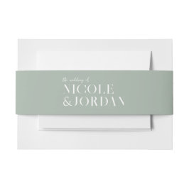 Modern Simple Chic Sage Green Wedding Einladungsbanderole