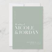 Modern Simple Chic Sage Green Wedding Save The Date (Vorderseite)