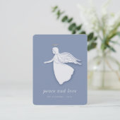 Modern Simple Christmas Angel Feiertagskarte (Stehend Vorderseite)