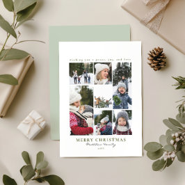 Modern Simple Christmas Family Foto Collage Feiertagskarte