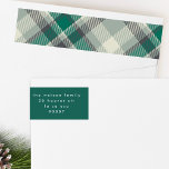 Modern Simple Christmas Green Karierte Rücksendead<br><div class="desc">Modern Simple Christmas Green Karierte Rücksendeadresse umwickeln *Teil einer Kollektion</div>