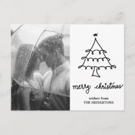 Modern Simple Christmas Tree Typografy Foto Feiertagspostkarte