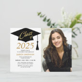 Modern Simple Class of 2023 Foto Graduation Party Einladung (Stehend Vorderseite)