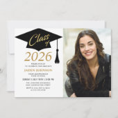 Modern Simple Class of 2023 Foto Graduation Party Einladung (Vorderseite)