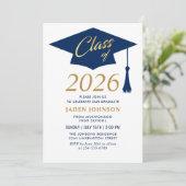 Modern Simple Class of 2025 Foto Graduation Party Einladung (Stehend Vorderseite)