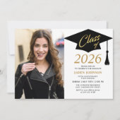 Modern Simple Class of 2025 Foto Graduation Party Einladung (Vorderseite)