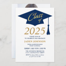 Modern Simple Class of 2025 Foto Graduation Party