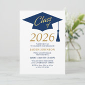 Modern Simple Class of 2025 Foto Graduation Party Einladung (Stehend Vorderseite)