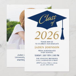Modern Simple Class of 2025 Foto Graduation Party Einladung