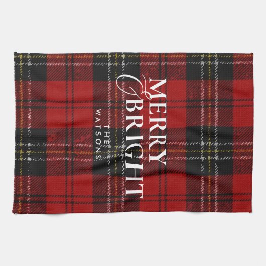 Modern Simple Classic Script Christmas Geschirrtuch (Horizontal)