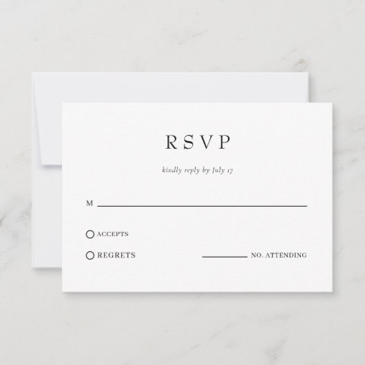 Modern Simple Classic Wedding QR Code RSVP (Vorderseite)