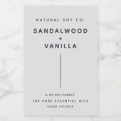 Modern Simple Clean Minimalist White Candle Label Lebensmitteletikett (Einzelnes Label)