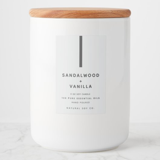 Modern Simple Clean White Minimalist Candle Label Lebensmitteletikett (Vorderseite)