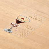 Modern Simple Cocktail Themed Mocha Bridal Shower Acryleinladungen (Ablage )