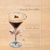 Modern Simple Cocktail Themed Mocha Bridal Shower Acryleinladungen (Vorderseite)
