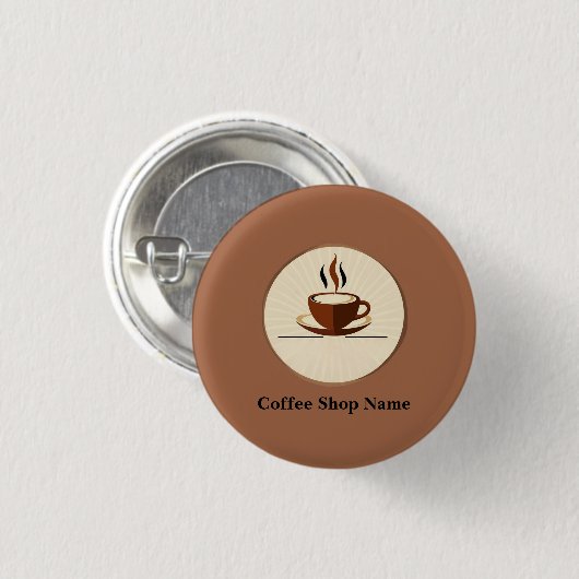 Modern Simple Coffee Shop beruflich Button (Vorne & Hinten)
