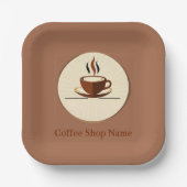 Modern Simple Coffee Shop beruflich Pappteller (Vorderseite)