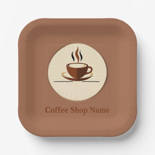 Modern Simple Coffee Shop beruflich Pappteller (Vorderseite)