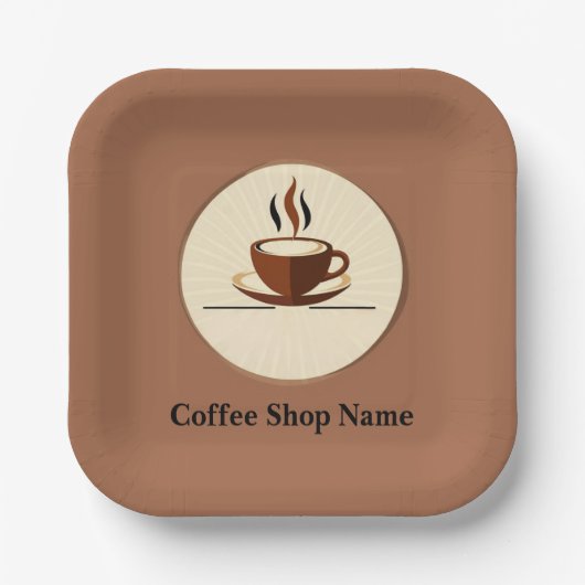 Modern Simple Coffee Shop beruflich Pappteller (Vorderseite)