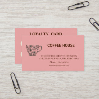 Modern simple coffee Shop Loyalty Card Visitenkarte