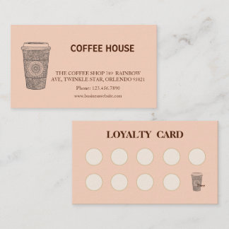Modern simple coffee Shop Loyalty Card Visitenkarte